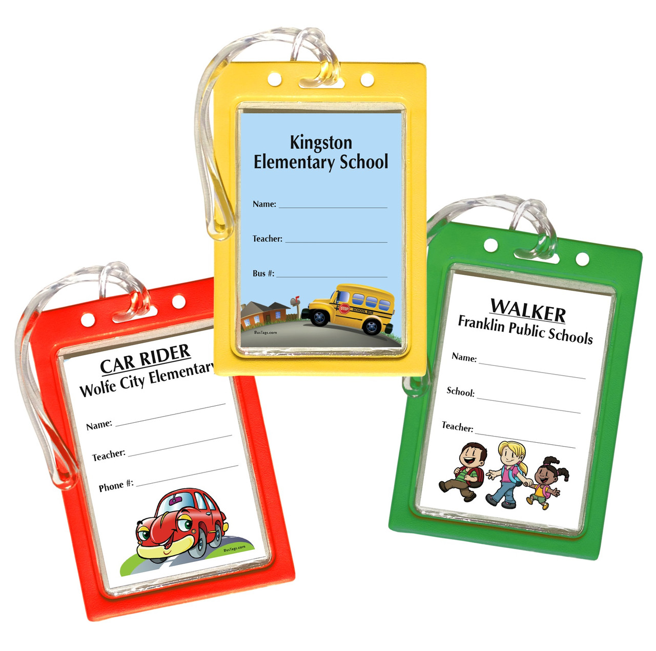 Bus tag student id tags custom layout