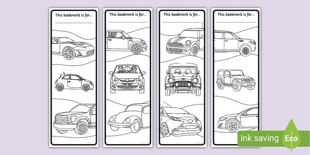 Car bookmarks to lour teacher made