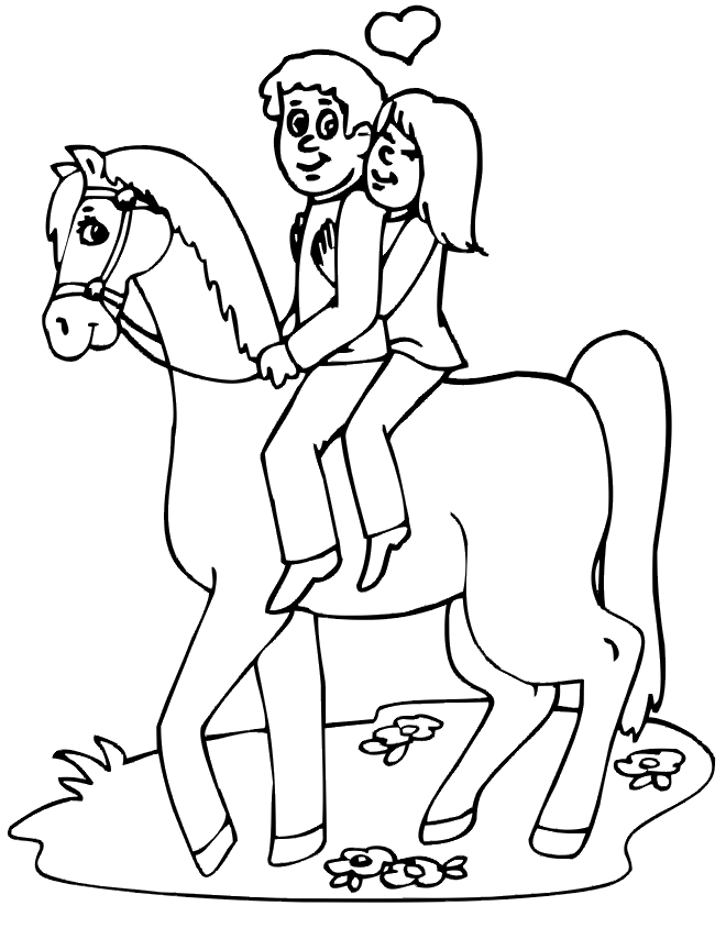 Horse and rider coloring pages printable for free download