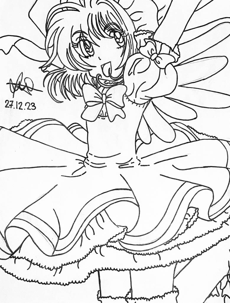 Cardcaptor sakura black lines by pinkiegurlz on