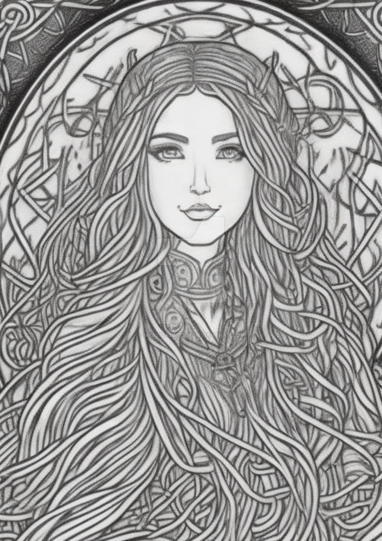 Celtic queen printable coloring page dina by mysticalstock on