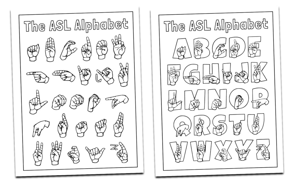 Asl alphabet charts coloring book soak up some tasty american sign language goodness as you color beautiful mandala designs lingo able books