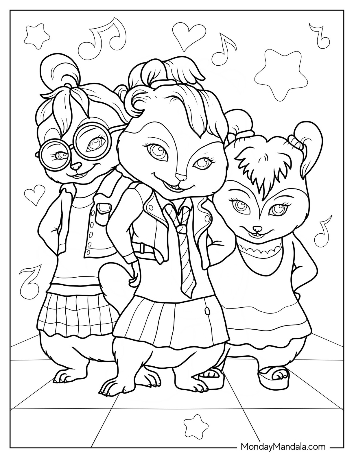 Alvin the chipmunks coloring pages free printables