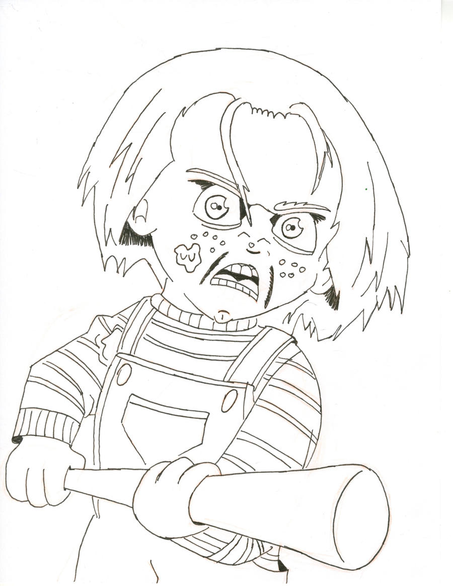 Chucky in the room with a baseball bat by captstar on