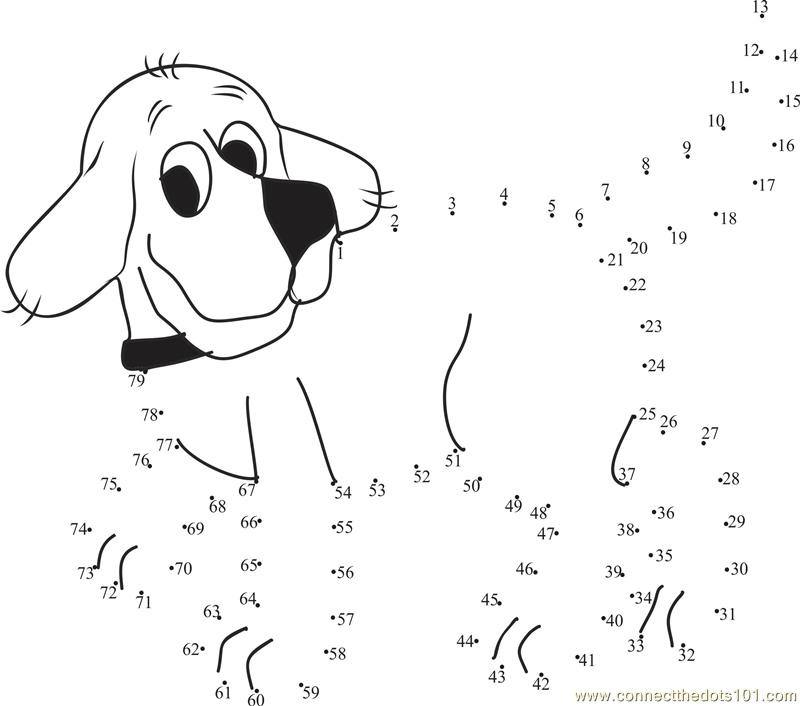Clifford the big dog dot to dot printable worksheet