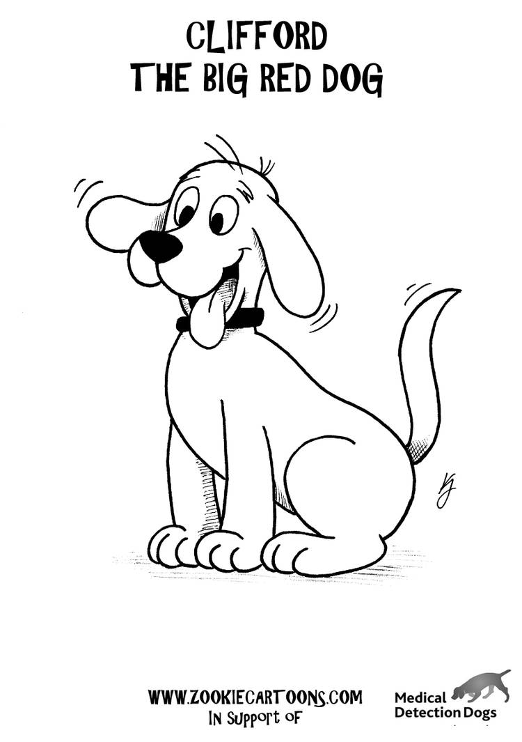 Inktober clifford the big red dog by zookiedragon on