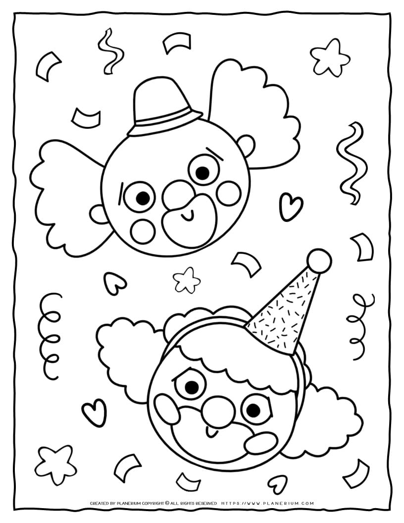 Clowns coloring page