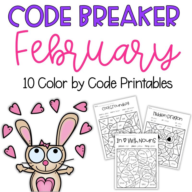 February color by code lucky learning with molly lynch