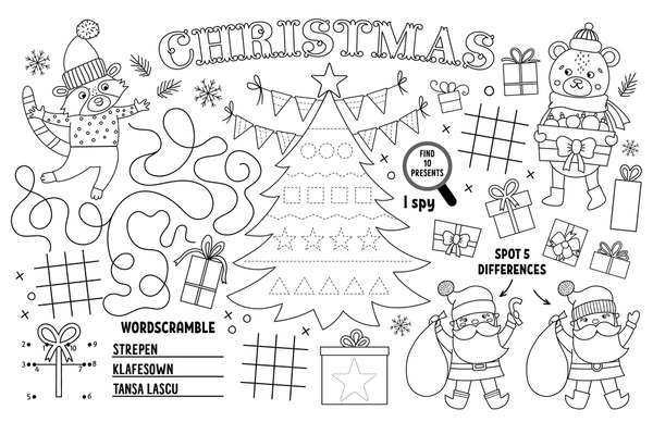 Thousand christmas activity sheet royalty