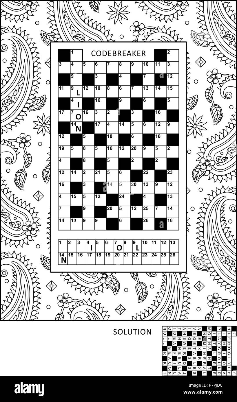 Puzzle and coloring activity page for grown