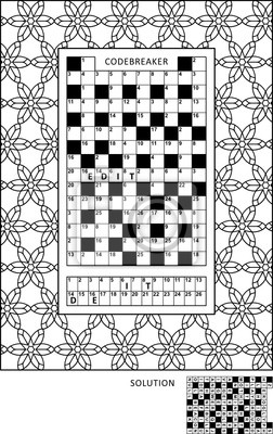 Puzzle and coloring activity page for grown