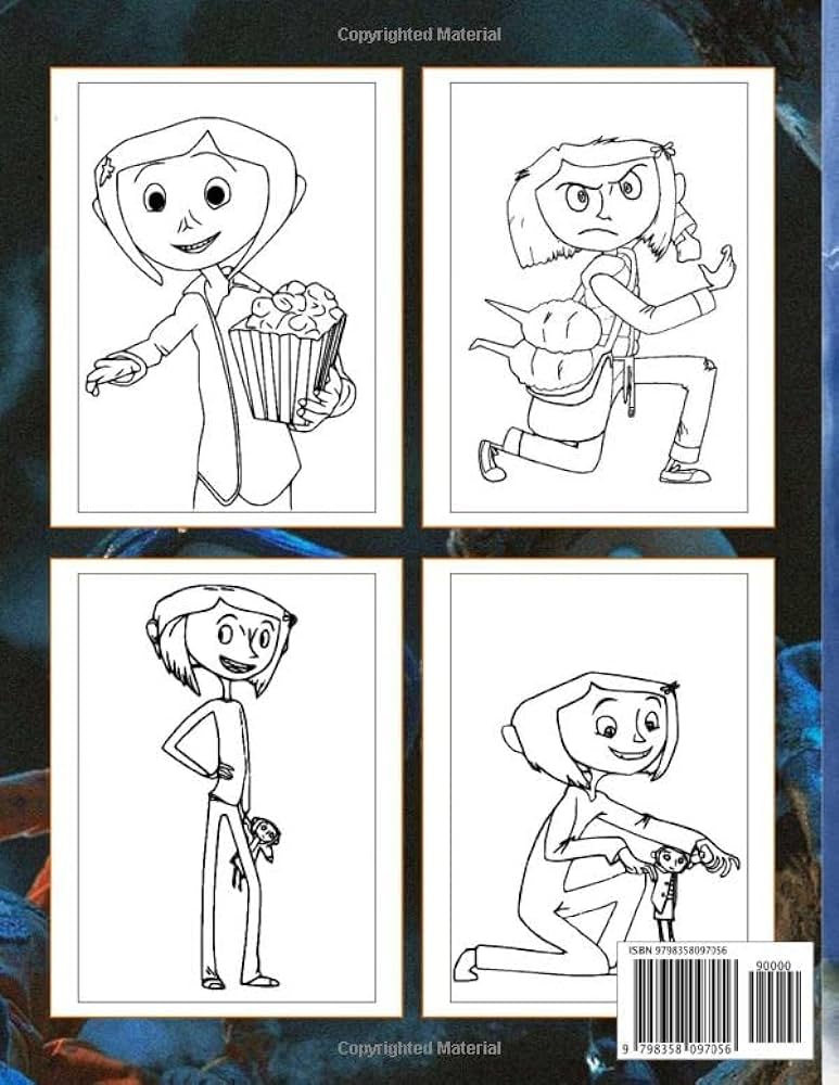 Coraline coloring book a collection of amazing pictures can help you relax boost your mood and have more fun for kids boys girls miss solano libros