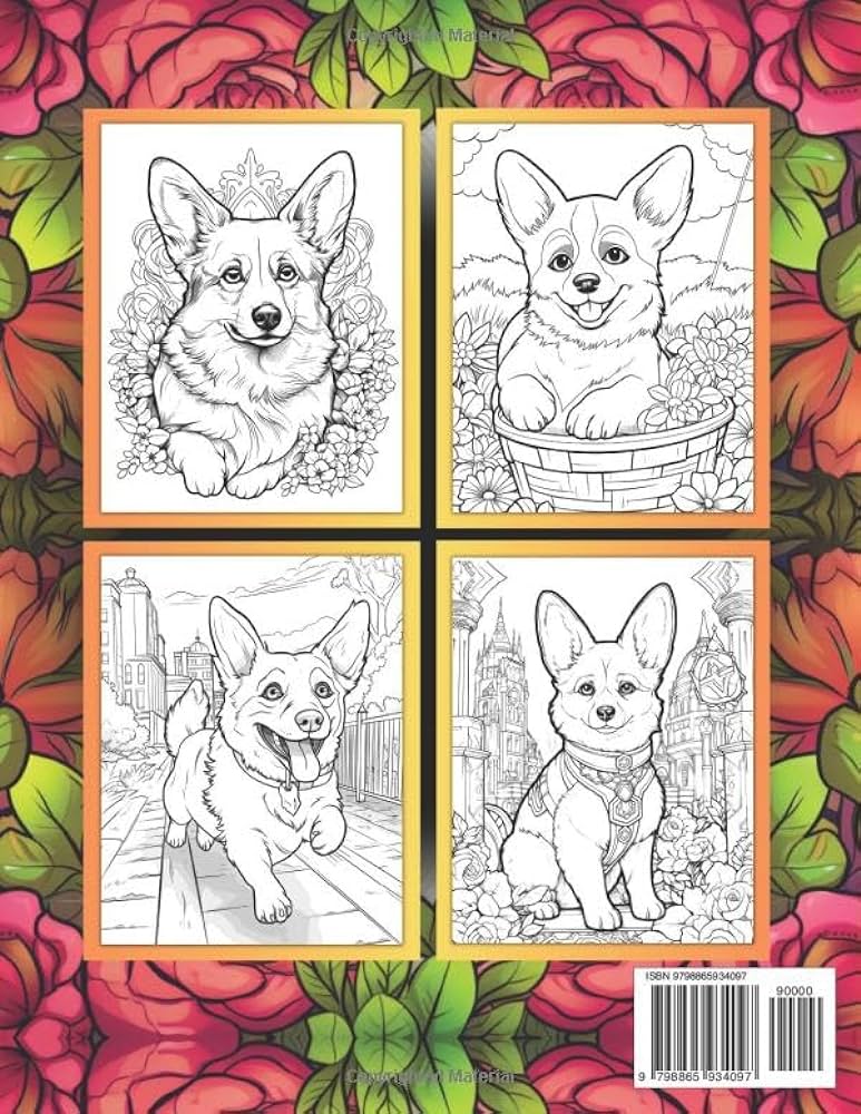 Corgi coloring book dogs coloring pages with cute corgis for adults teens for relaxation and stress relief artrust books