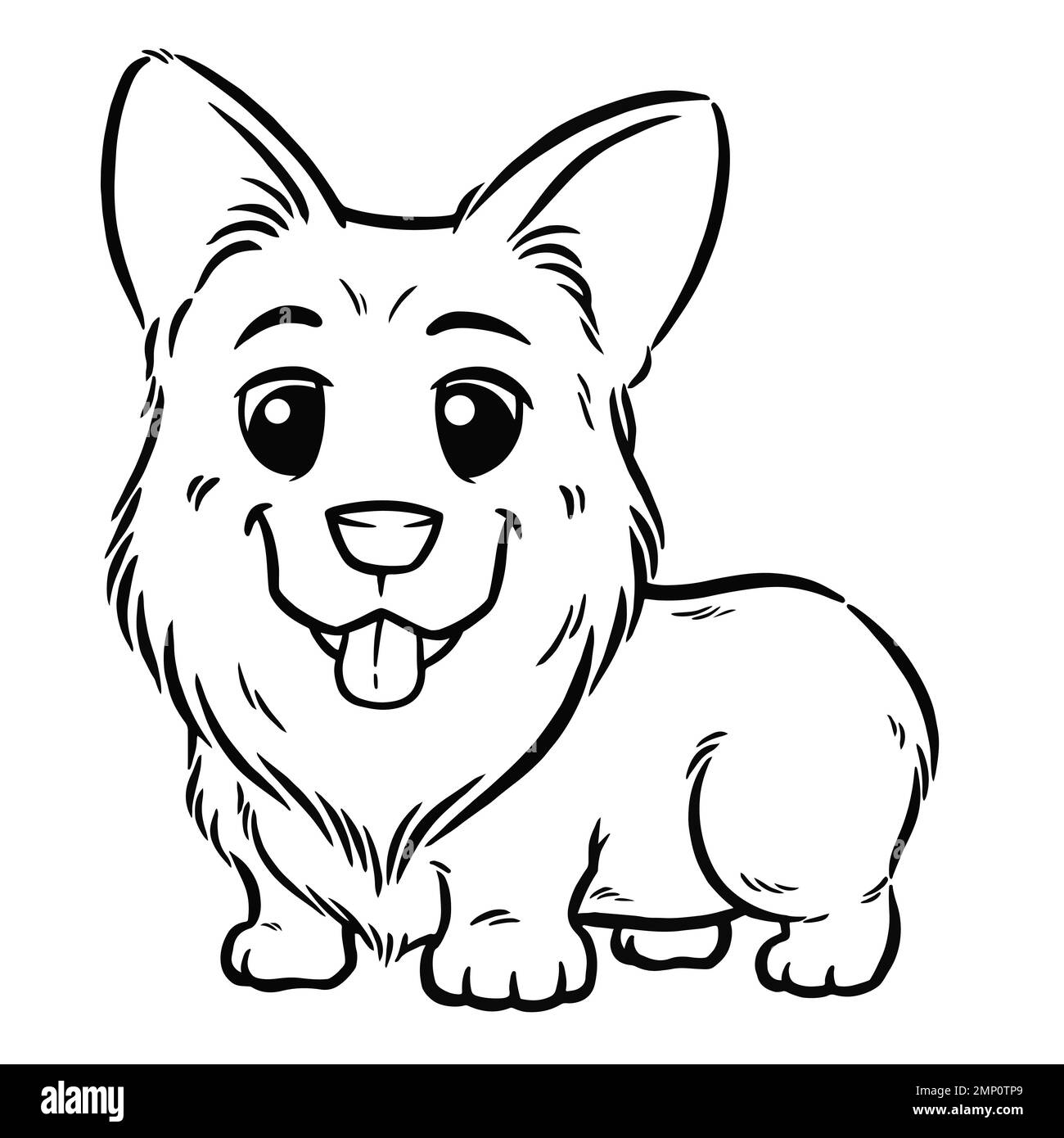 Vector illustration of cartoon dog breed welsh corgi