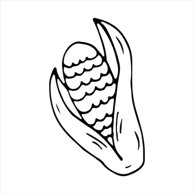 Premium vector corn coloring page design element doodle style vector illustration