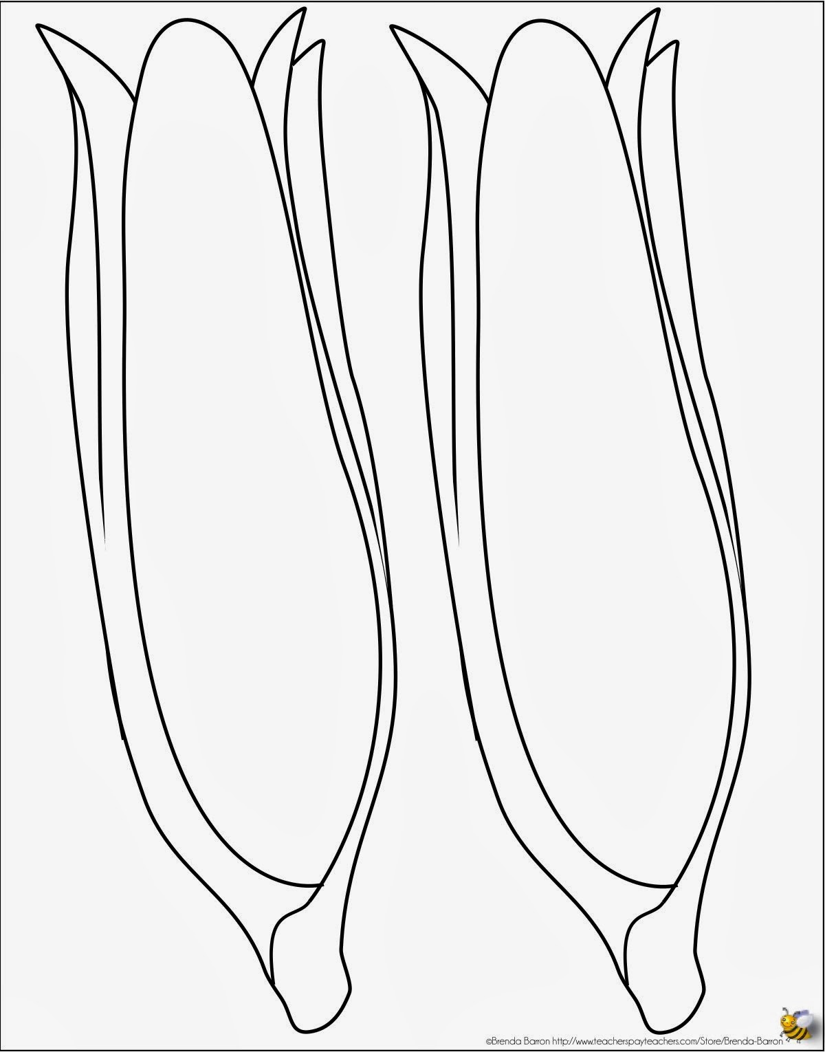 Corn on the cob printable template