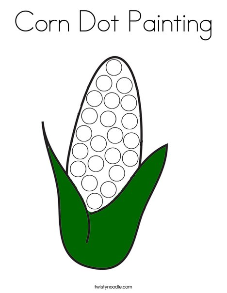 Corn dot painting coloring page