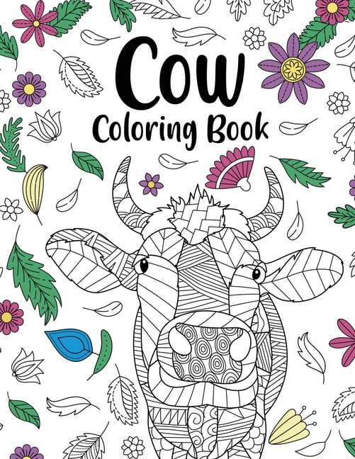 Cow coloring book adult coloring book cow owner gift floral mandala coloring pages doodle animal kingdom funny quotes coloring book paperback
