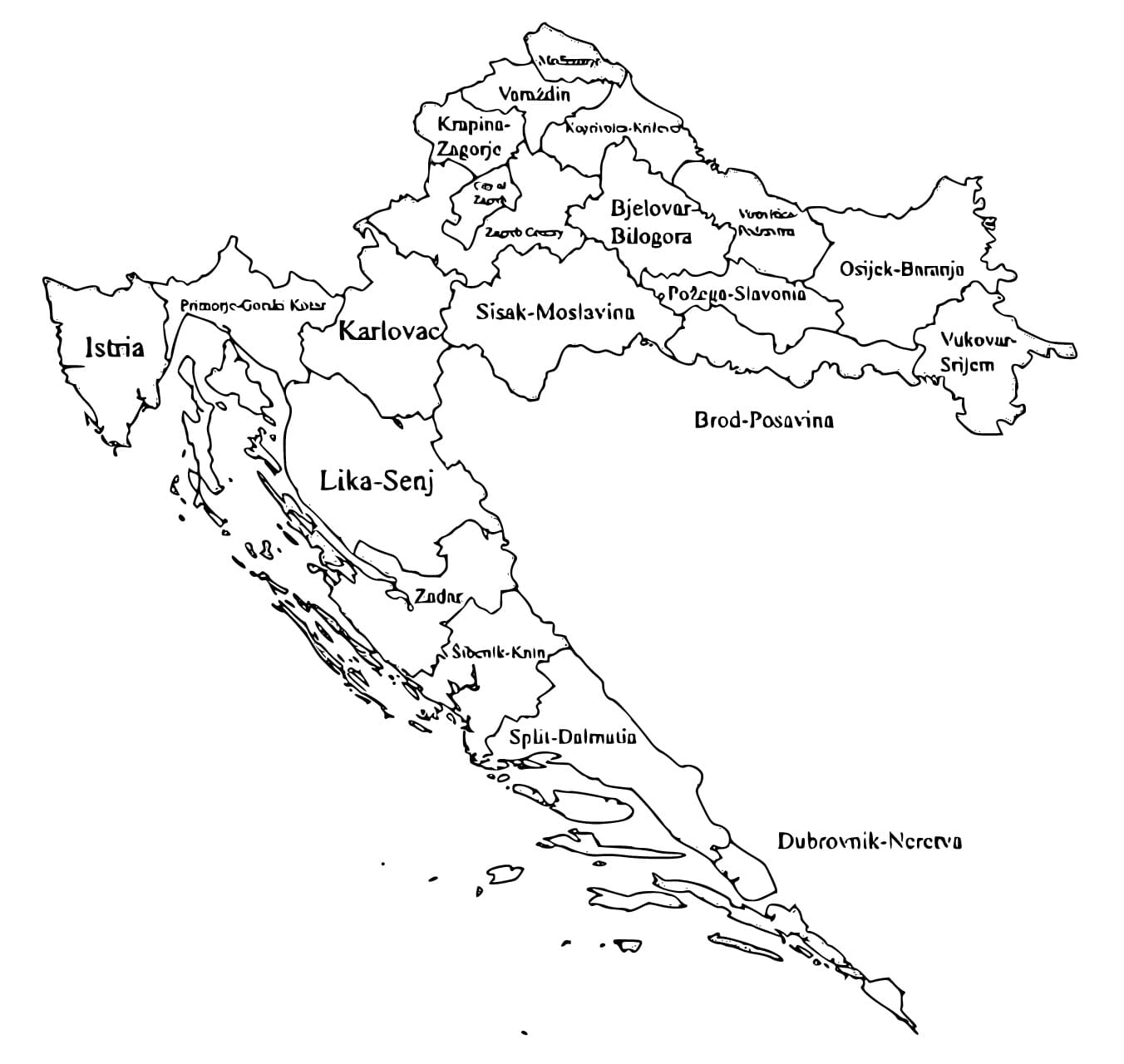 Croatias flag coloring page