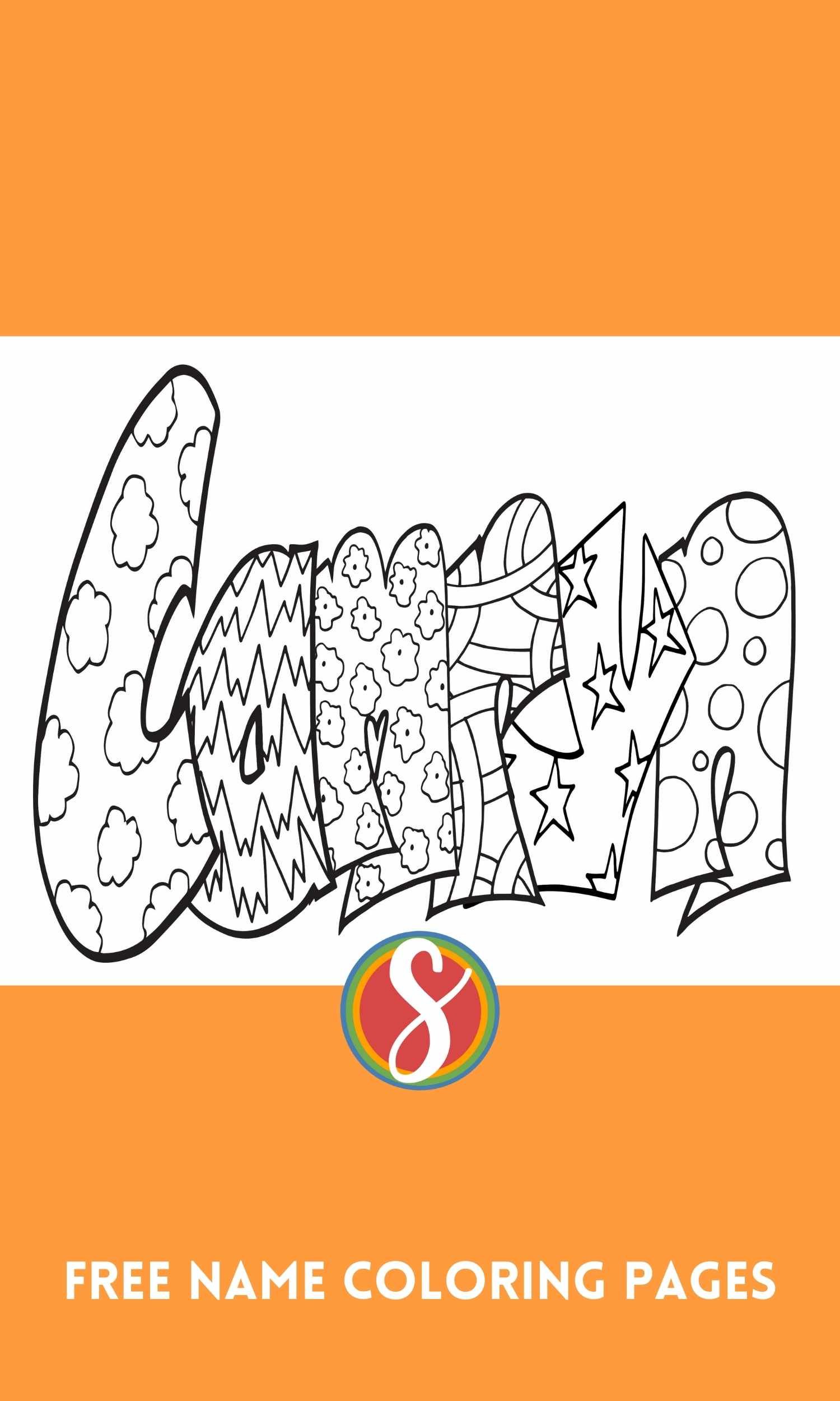 Free camryn coloring page â stevie doodles