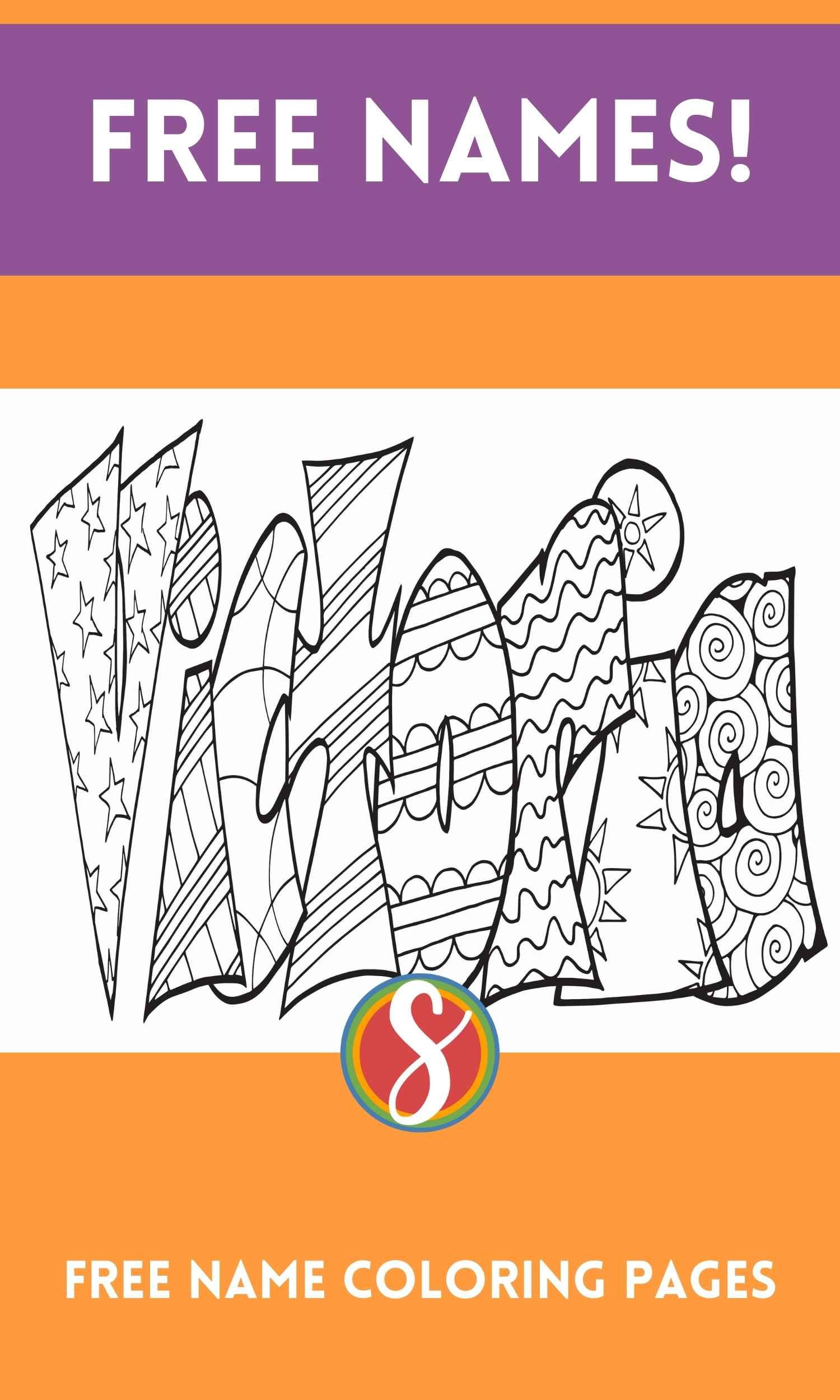 Free victoria name coloring page printable â stevie doodles