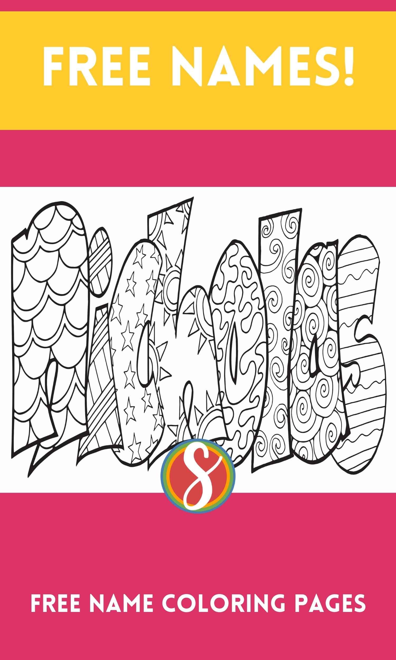 Free nicholas coloring page â stevie doodles