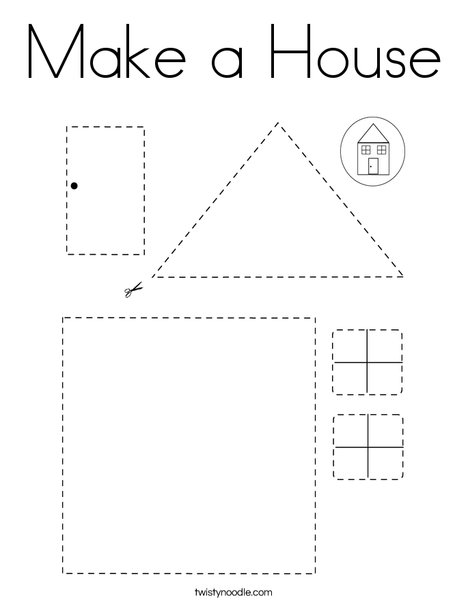 Make a house coloring page