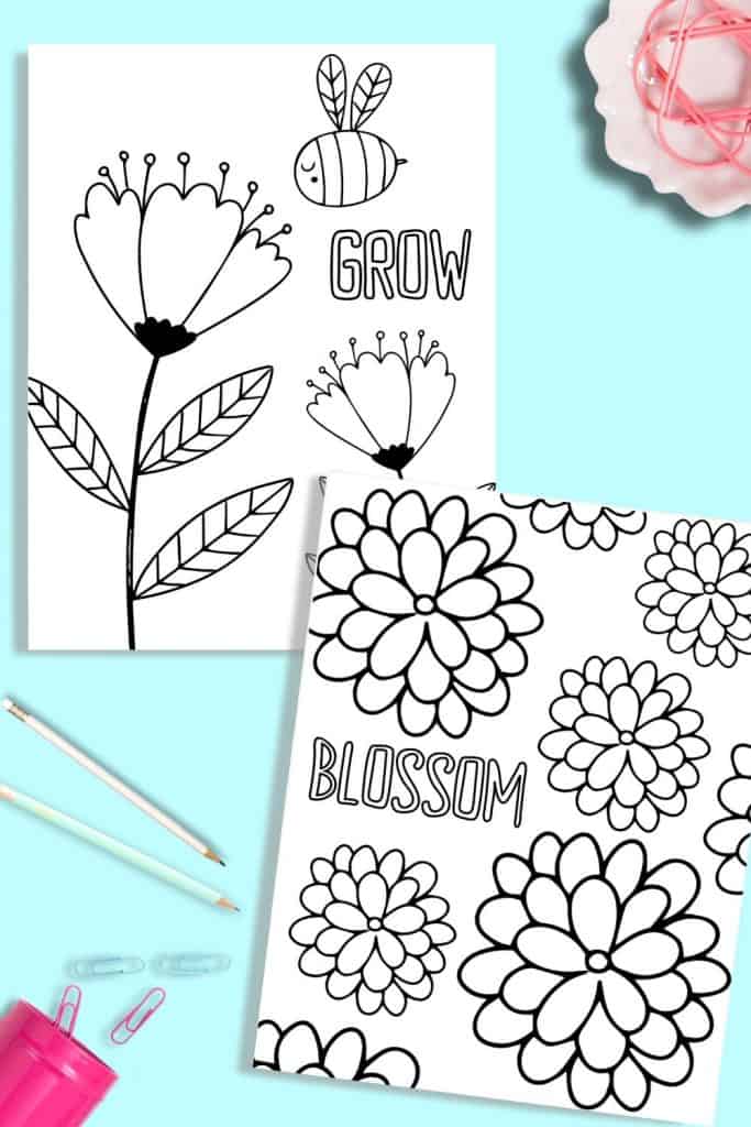 Printable flower coloring pages