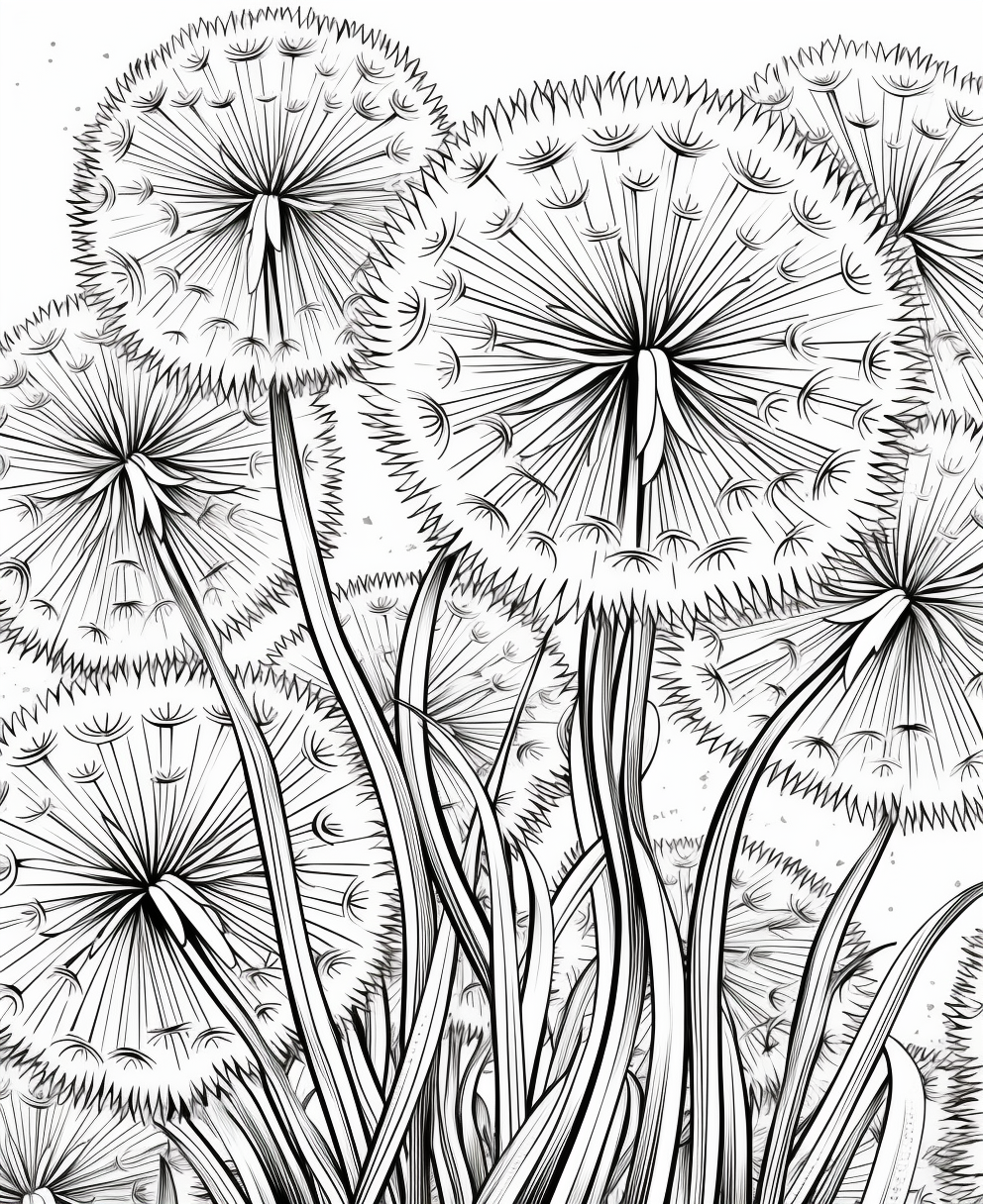 Dandelions coloring books for children coloring pages