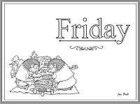 Jan bretts days of the week coloring pages times