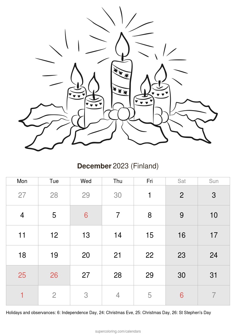 December calendar
