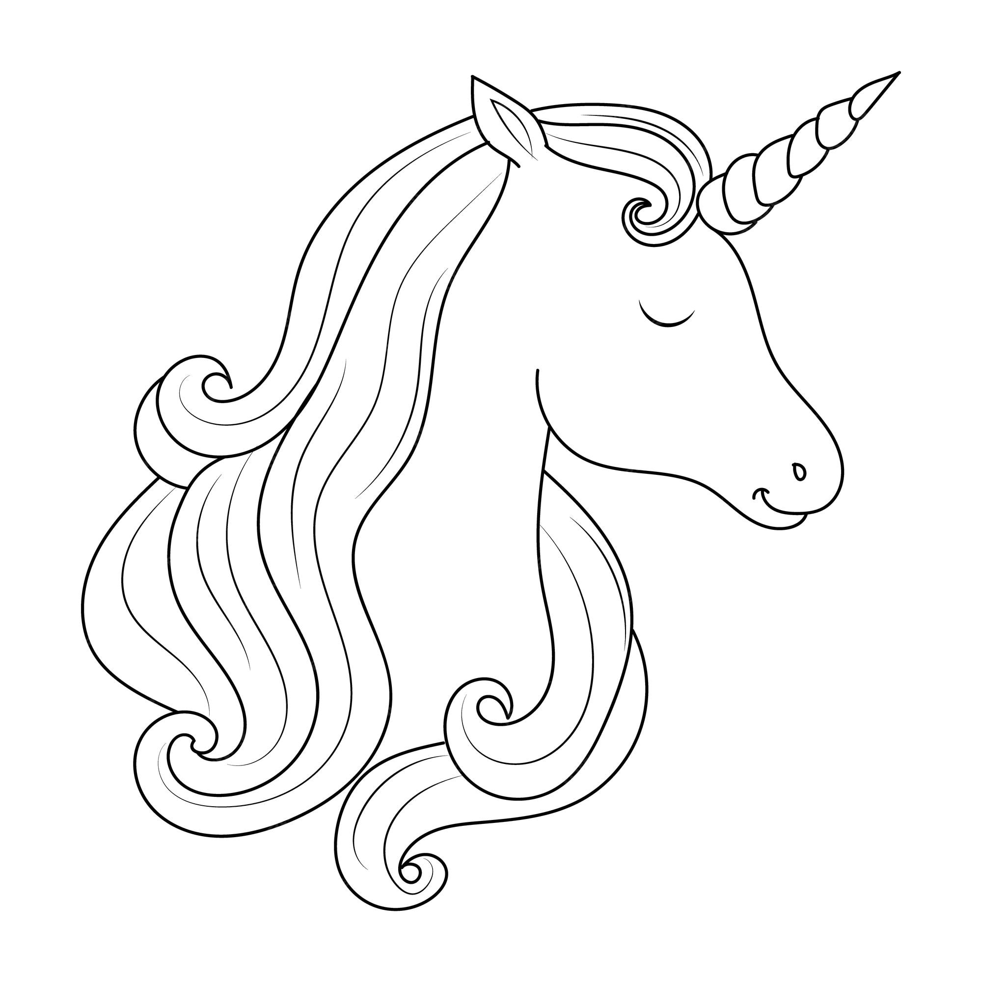 Premium vector unicorn kids coloring page vector blank printable design for children to fill in free vector