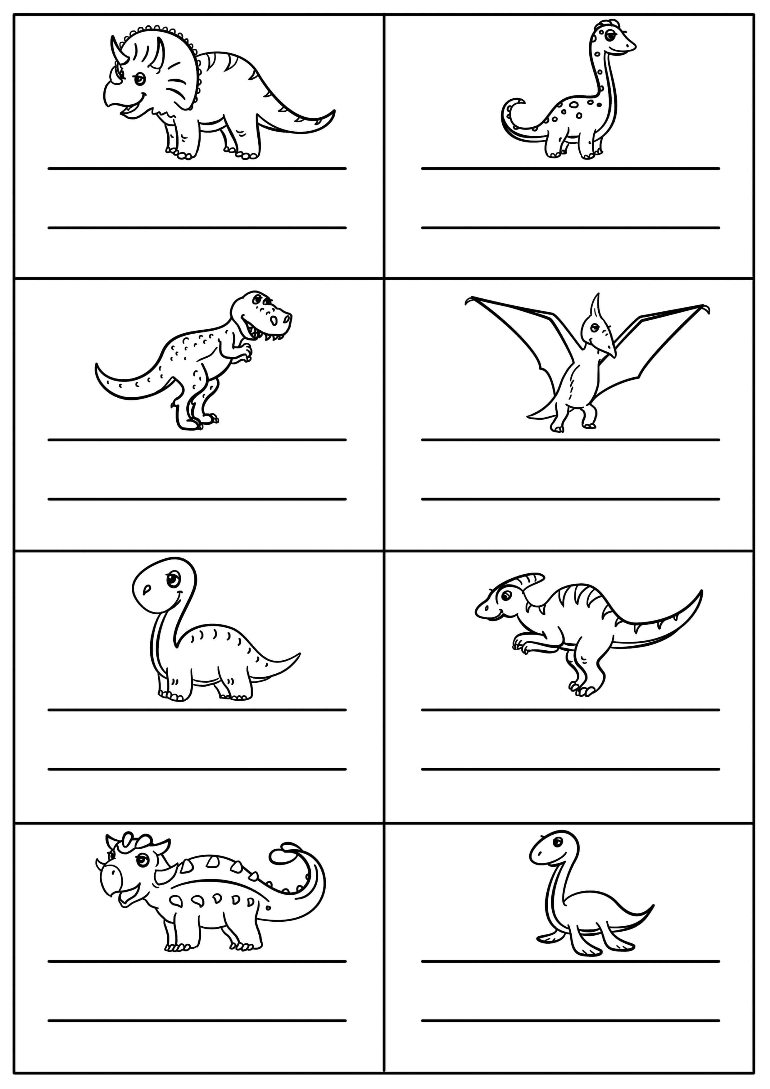 Name badges for kids with dinosaurs template free printable papercraft templates