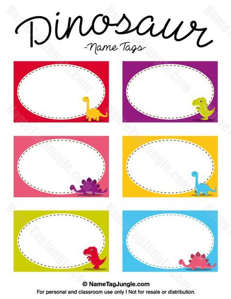 Free printable dinosaur name tags the template can also be used for creating items like labels and place caâ name tag templates tag template free tag templates