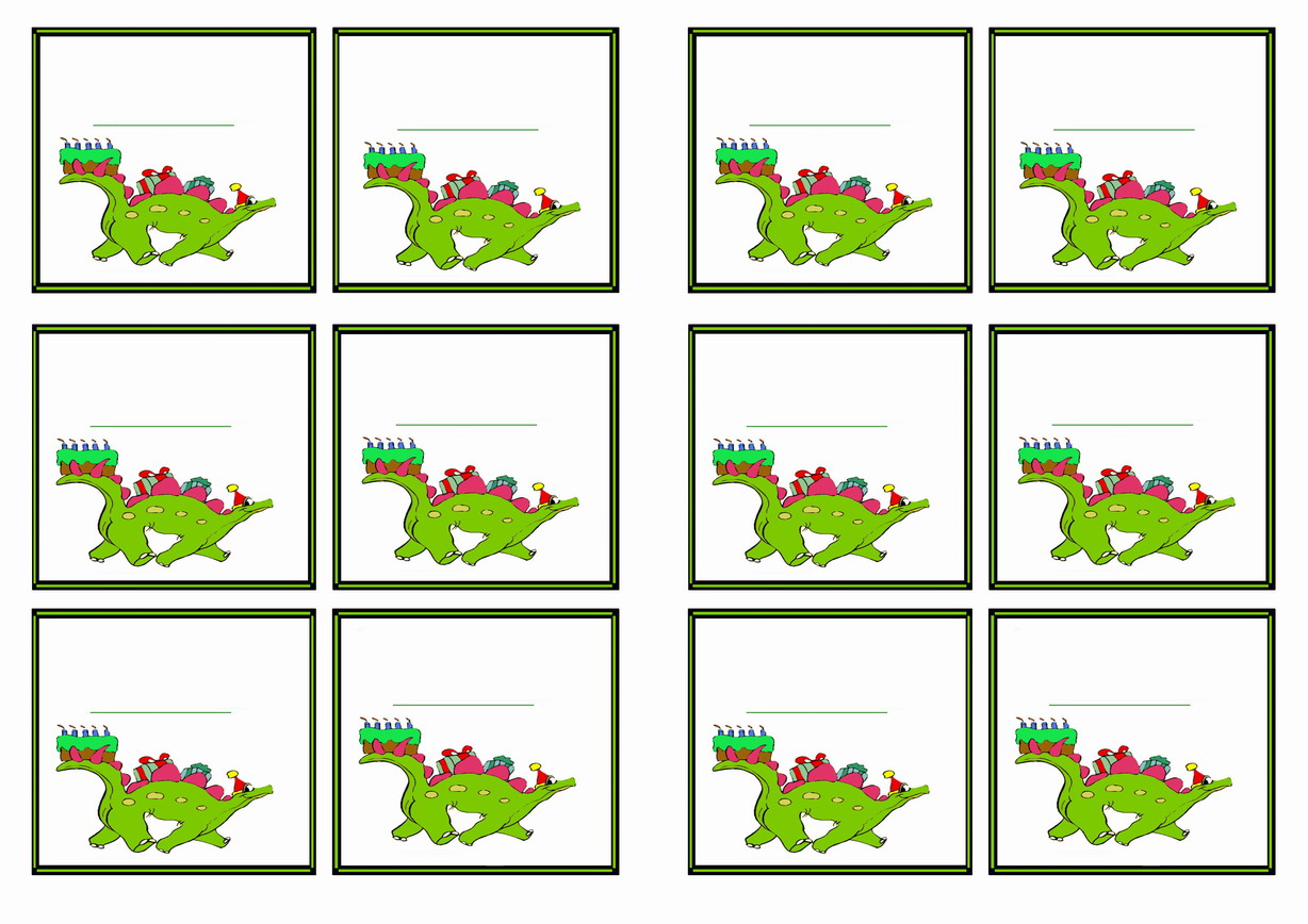 Dinosaur name tags â birthday printable