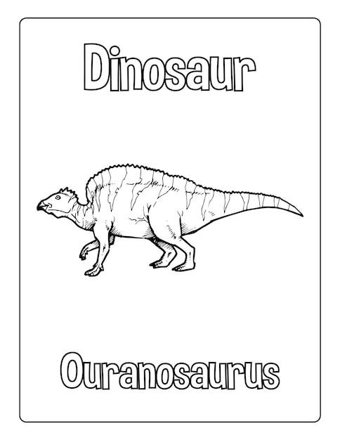 Premium vector dinosaurs coloring pages for kids with different types of animals black and white activity worksheet