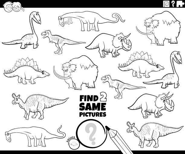 Dinosaur coloring pages stock illustrations royalty
