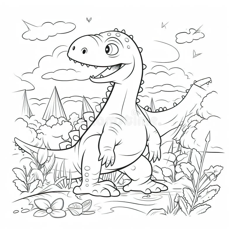 Realistic dinosaur coloring stock illustrations â realistic dinosaur coloring stock illustrations vectors clipart