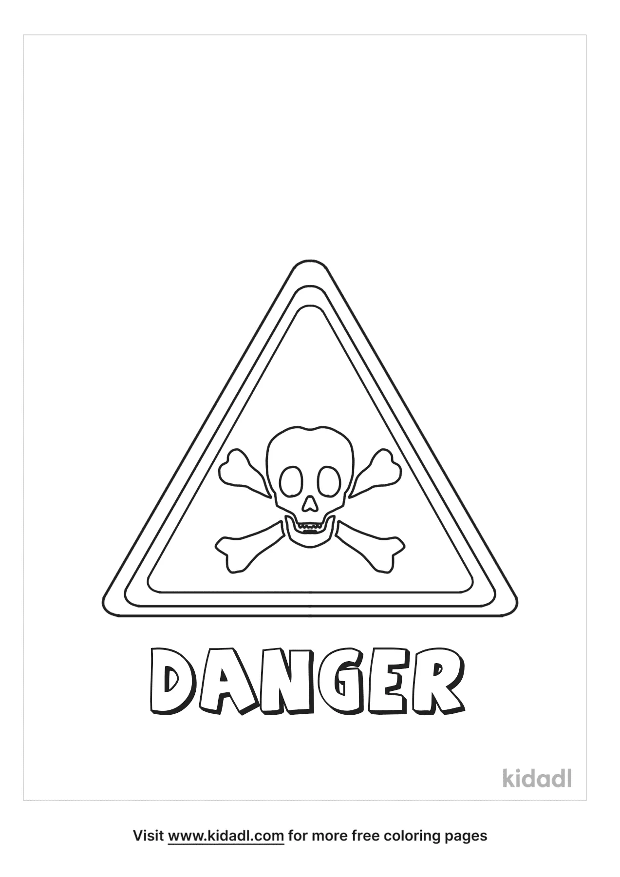 Free danger and caution signs coloring page coloring page printables