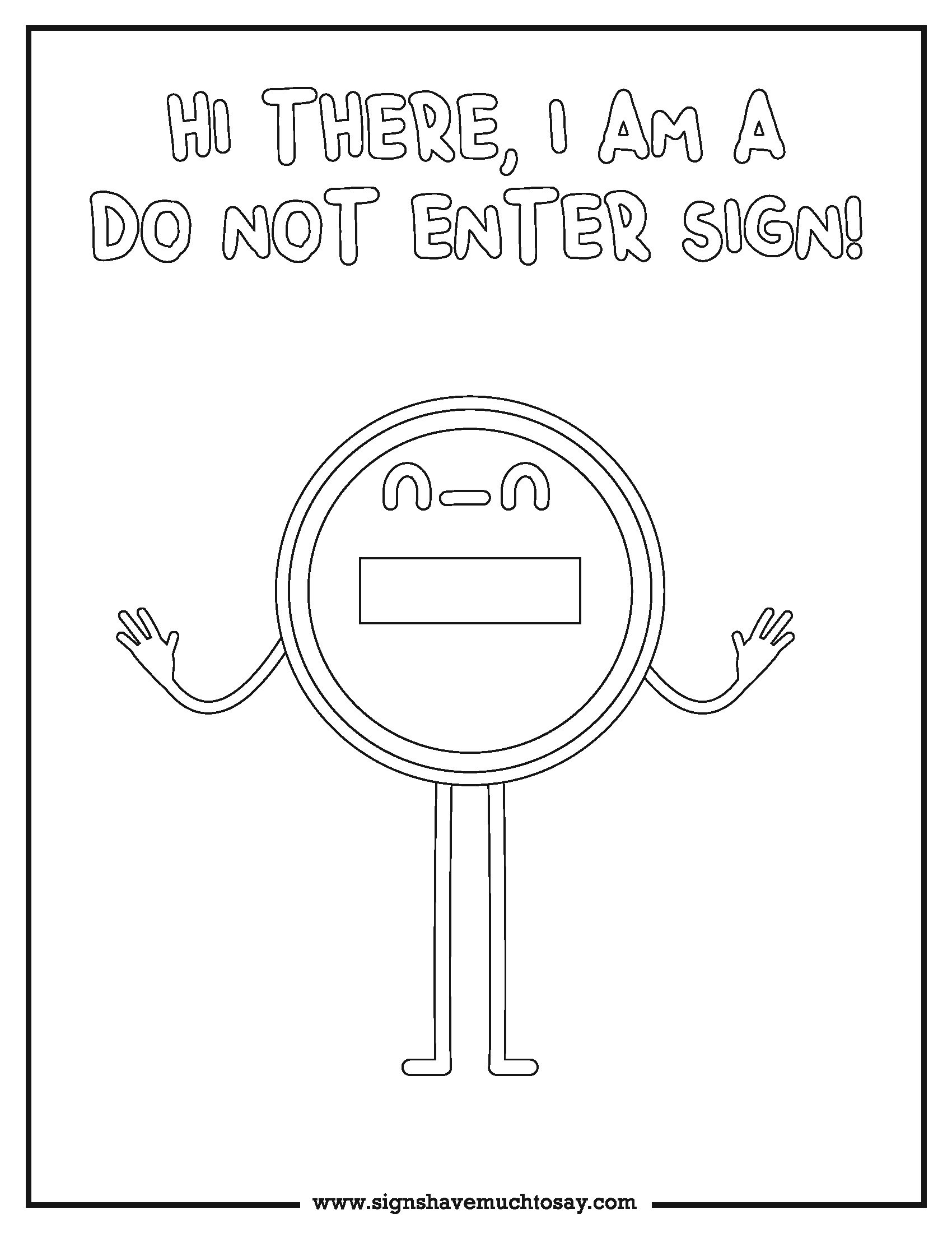 Coloring sheets â signs have much to say