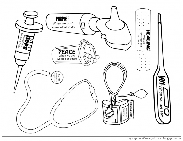 Doctor coloring page tools worksheets