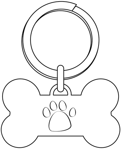 Dog tag coloring page free printable coloring pages