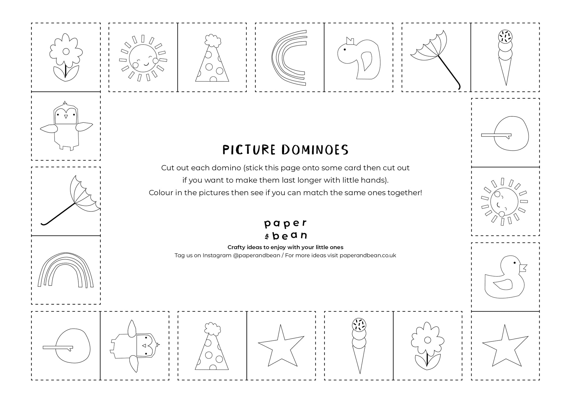 Picture dominoes louring sheet