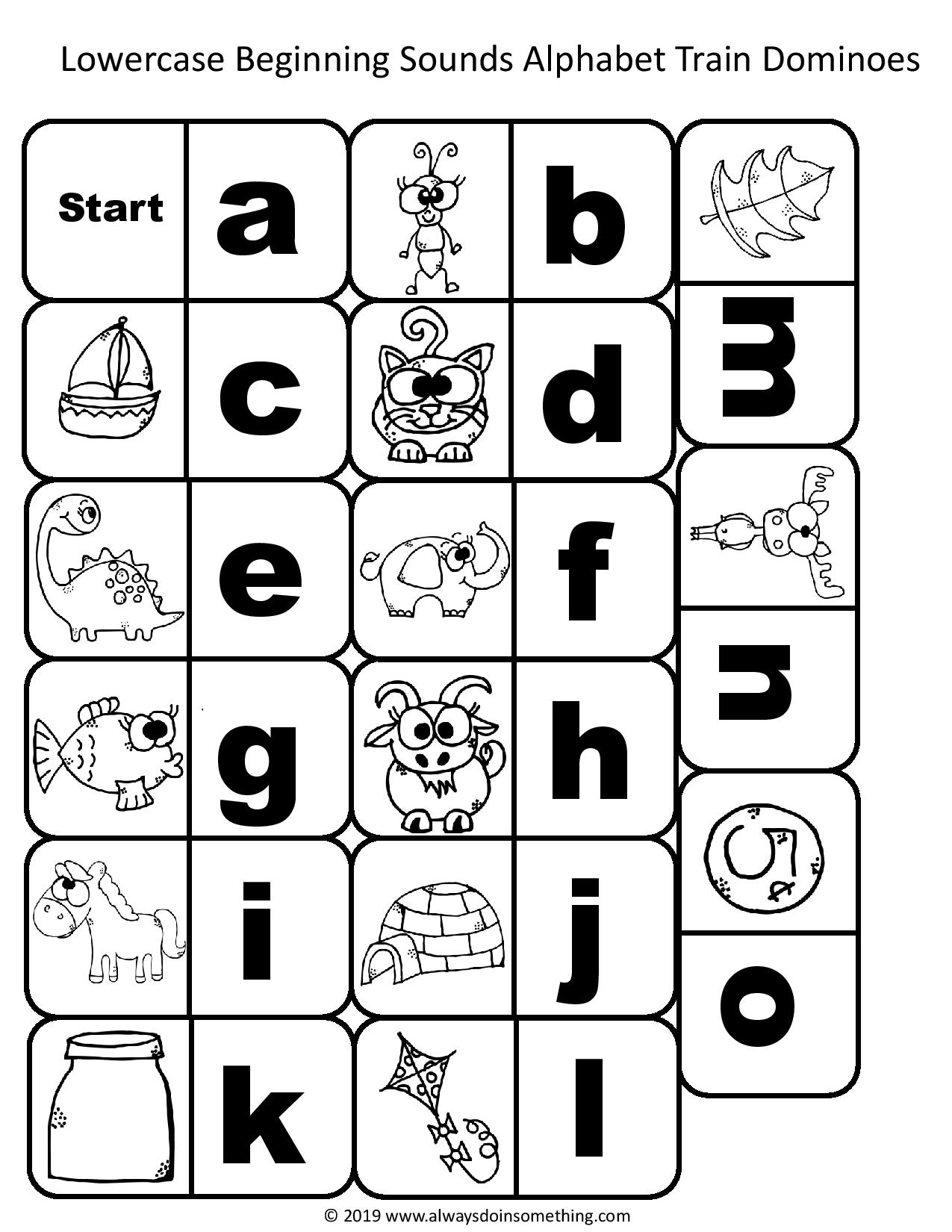 Alphabet train dominoes made by teachers