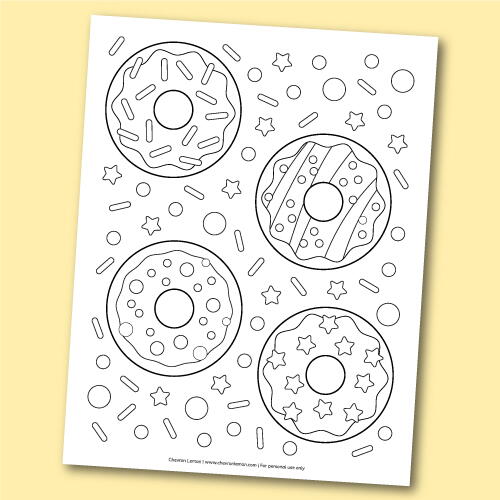 Printable donut coloring page