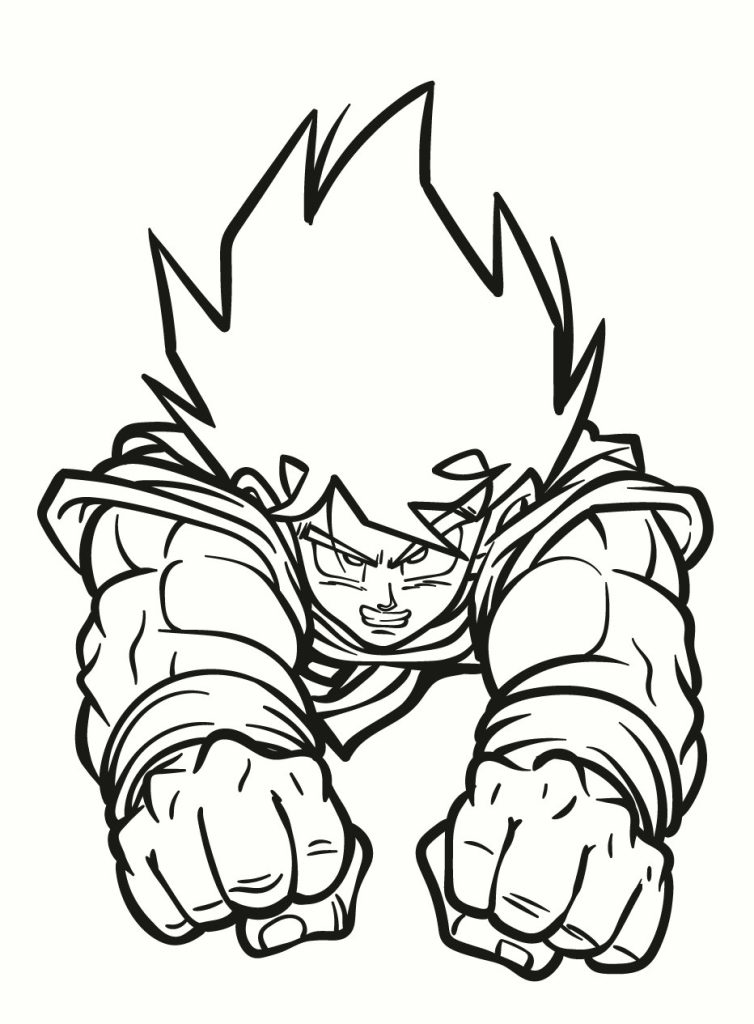Adult goku dragon ball z coloring page