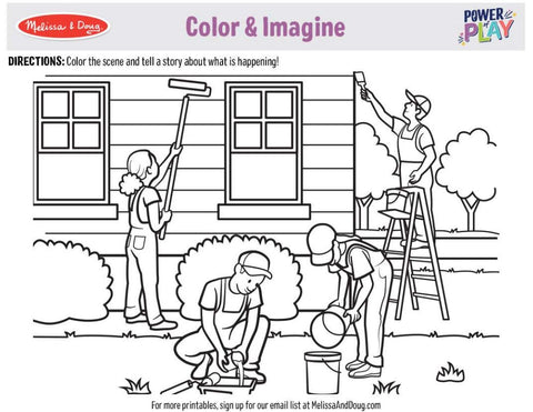 Coloring printables for kids to imagine different occupations melissa doug