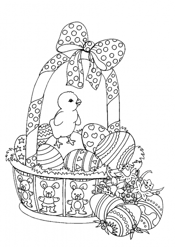 Easter basket coloring sheet worksheets