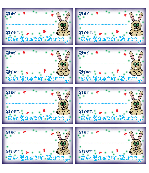 Easter bunny gift tags rooftop post printables