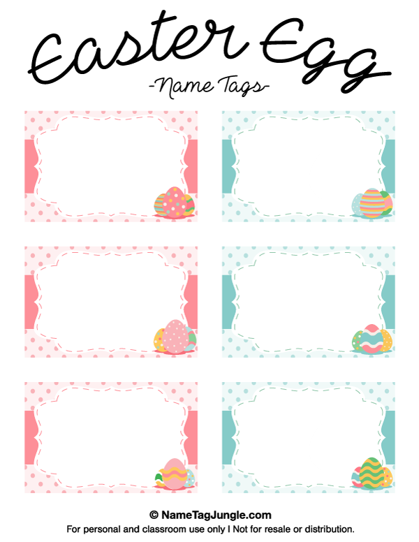 Printable easter egg name tags